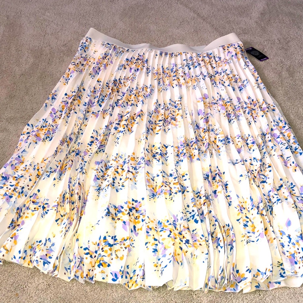Vince Camuto MIDI Pleated Floral Spring Easter Skirt‎ XXL New
